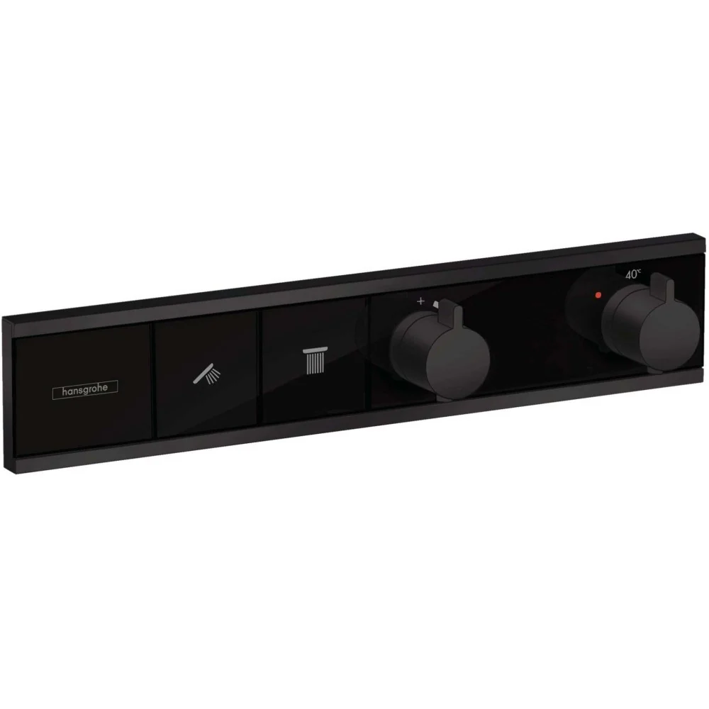 Hansgrohe RainSelect Baterie dus cu termostat, negru mat