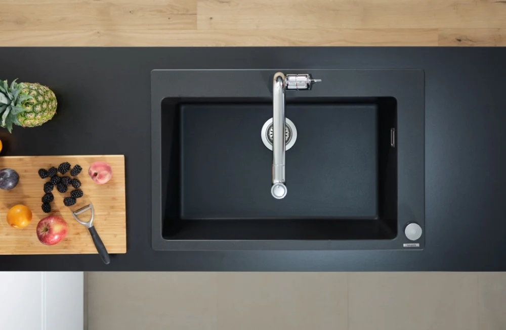 Hansgrohe S510-F660 Chiuveta bucatarie granit 77x51 cm, negru (graphite black)