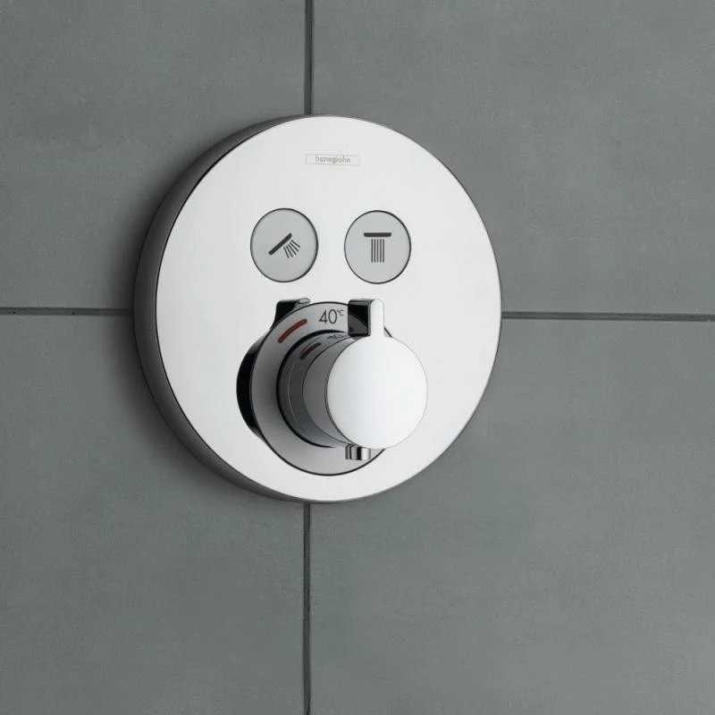 Hansgrohe ShowerSelect S Baterie dus cu termostat pentru montaj incastrat, rotunda, crom
