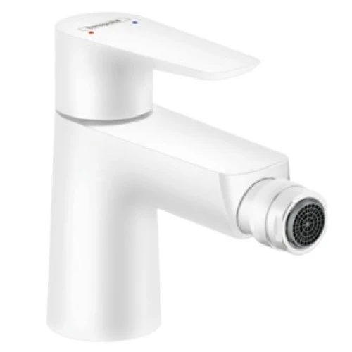 Hansgrohe Talis E Baterie bideu cu ventil metalic pop-up, alb mat