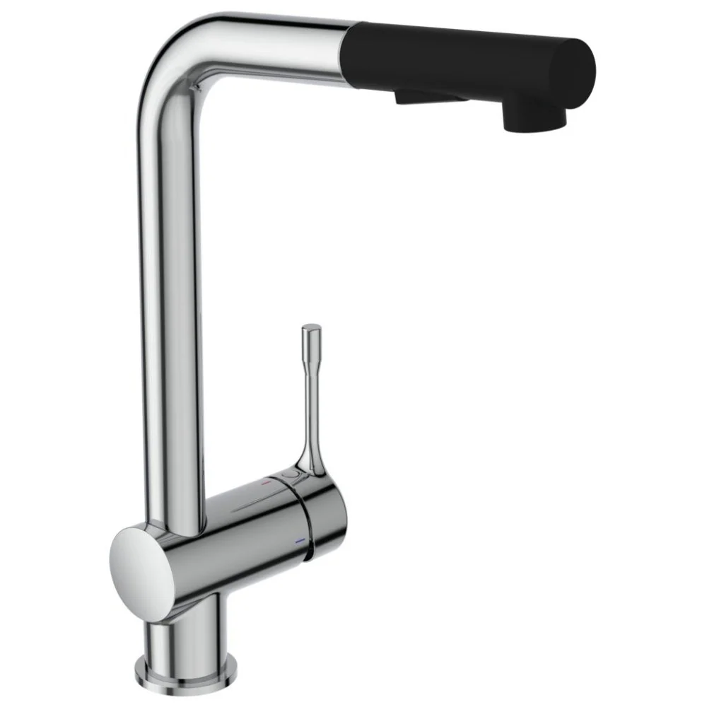 Ideal Standard Ceralook Blue Start Baterie chiuveta bucatarie inalta cu dus extractibil, 2 jeturi, crom