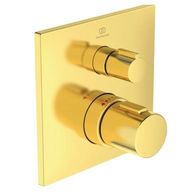 Ideal Standard CeraTherm C100 Baterie dus cu termostat, montaj incastrat, auriu mat (brushed gold PVD)