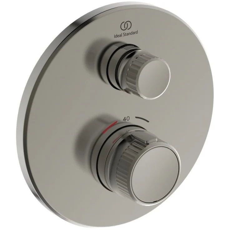 Ideal Standard CeraTherm Navigo Baterie dus cu termostat si 1 iesire Ø16 cm, gri argintiu (silver storm PVD)