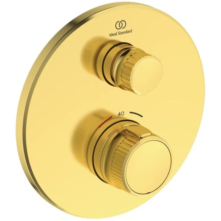Ideal Standard CeraTherm Navigo Baterie dus cu termostat si 1 iesire Ø16 cm, auriu mat (brushed gold PVD)