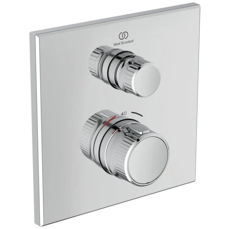 Ideal Standard CeraTherm Navigo Baterie dus cu termostat si 1 iesire 16x16 cm, crom
