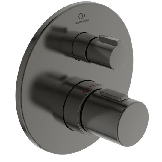 Ideal Standard CeraTherm T100 Baterie dus cu termostat, montaj incastrat, gri inchis (magnetic grey PVD)