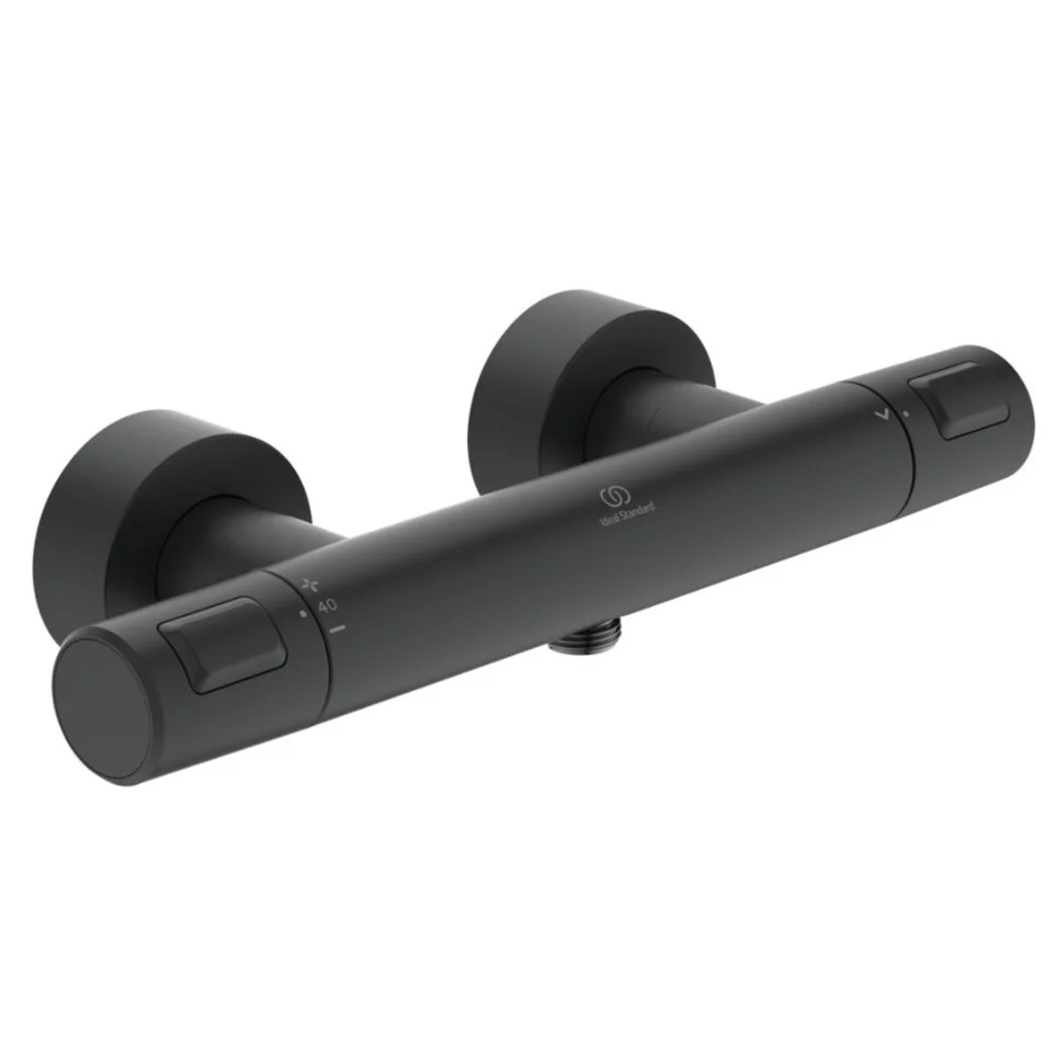 Ideal Standard CeraTherm T25 Baterie dus cu termostat, negru mat (silk black)