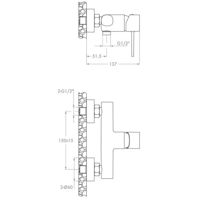 Laveo Pola Baterie dus monocomanda, auriu roze (rose gold)