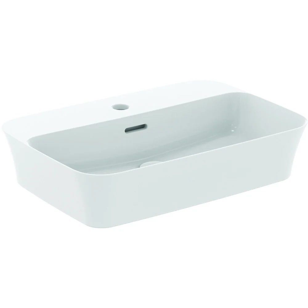 Lavoar baie pe blat, alb mat Ideal Standard Ipalyss 55x38 cm, cu preaplin si gaura