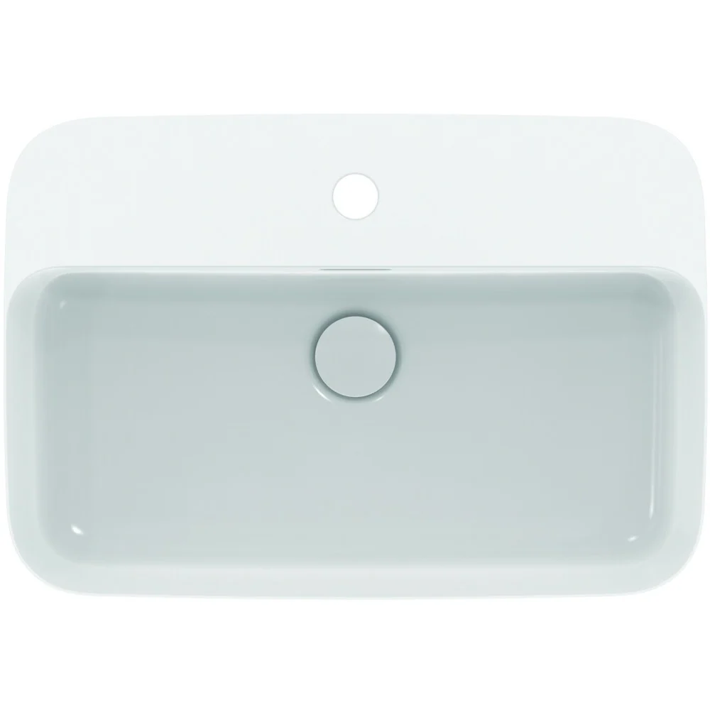 Lavoar baie pe blat, alb mat Ideal Standard Ipalyss 55x38 cm, cu preaplin si gaura