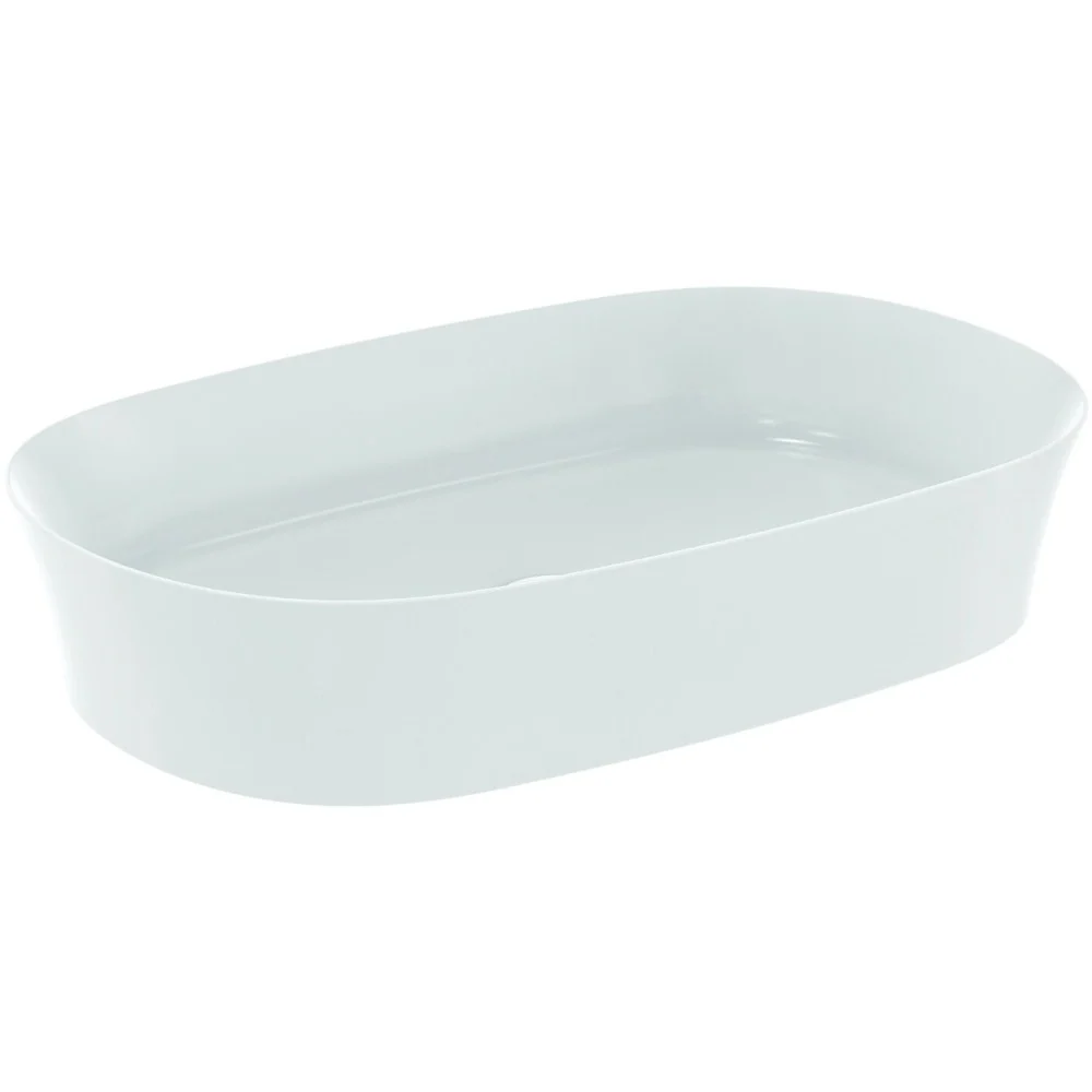 Lavoar baie pe blat, alb mat, oval Ideal Standard Ipalyss 60x38 cm, fara preaplin si fara gaura