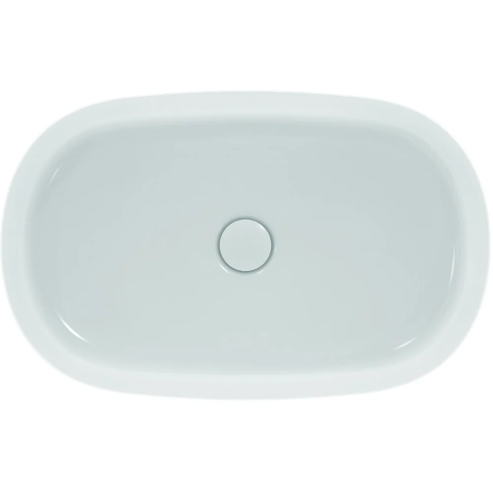 Lavoar baie pe blat, alb mat, oval Ideal Standard Ipalyss 60x38 cm, fara preaplin si fara gaura