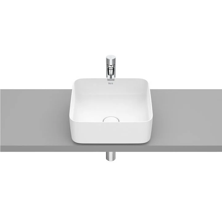 Lavoar baie pe blat, alb mat, patrat Roca Inspira Square 37x37 cm