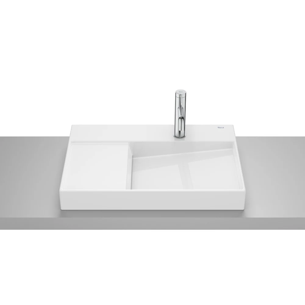 Lavoar baie pe blat, alb Roca Horizon 60x42 cm, cu orificiu pentru baterie
