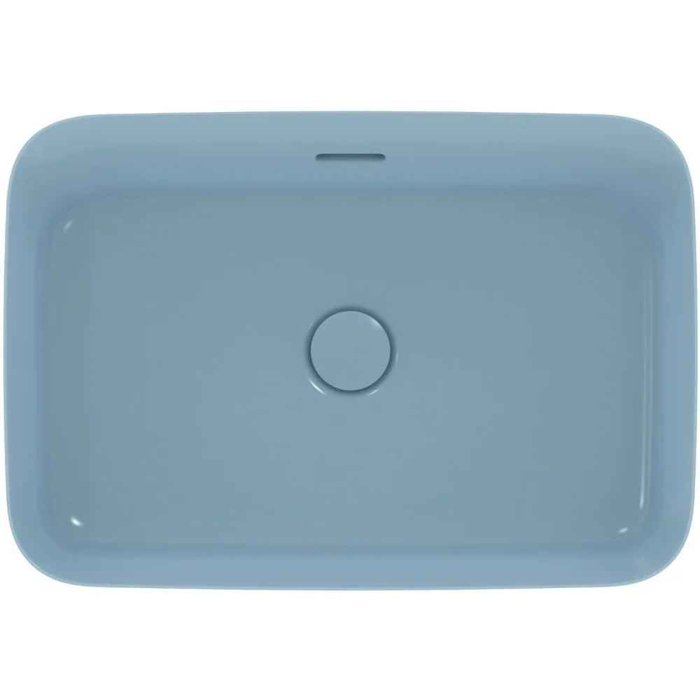 Lavoar baie pe blat, albastru Ideal Standard Ipalyss 55x38 cm, cu preaplin si fara gaura