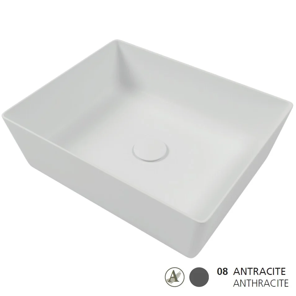 Lavoar baie pe blat, antracit Hatria Happy Hour Slim Alchemy 11:00 50x38 cm