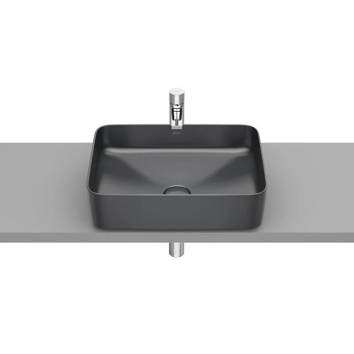 Lavoar baie pe blat, antracit Roca Inspira Square 50x37 cm