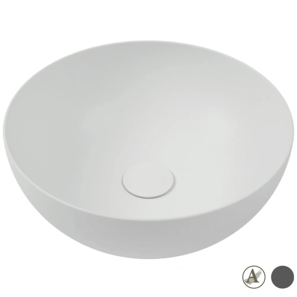Lavoar baie pe blat, antracit, rotund Hatria Happy Hour Slim Alchemy 06:00 40x40 cm