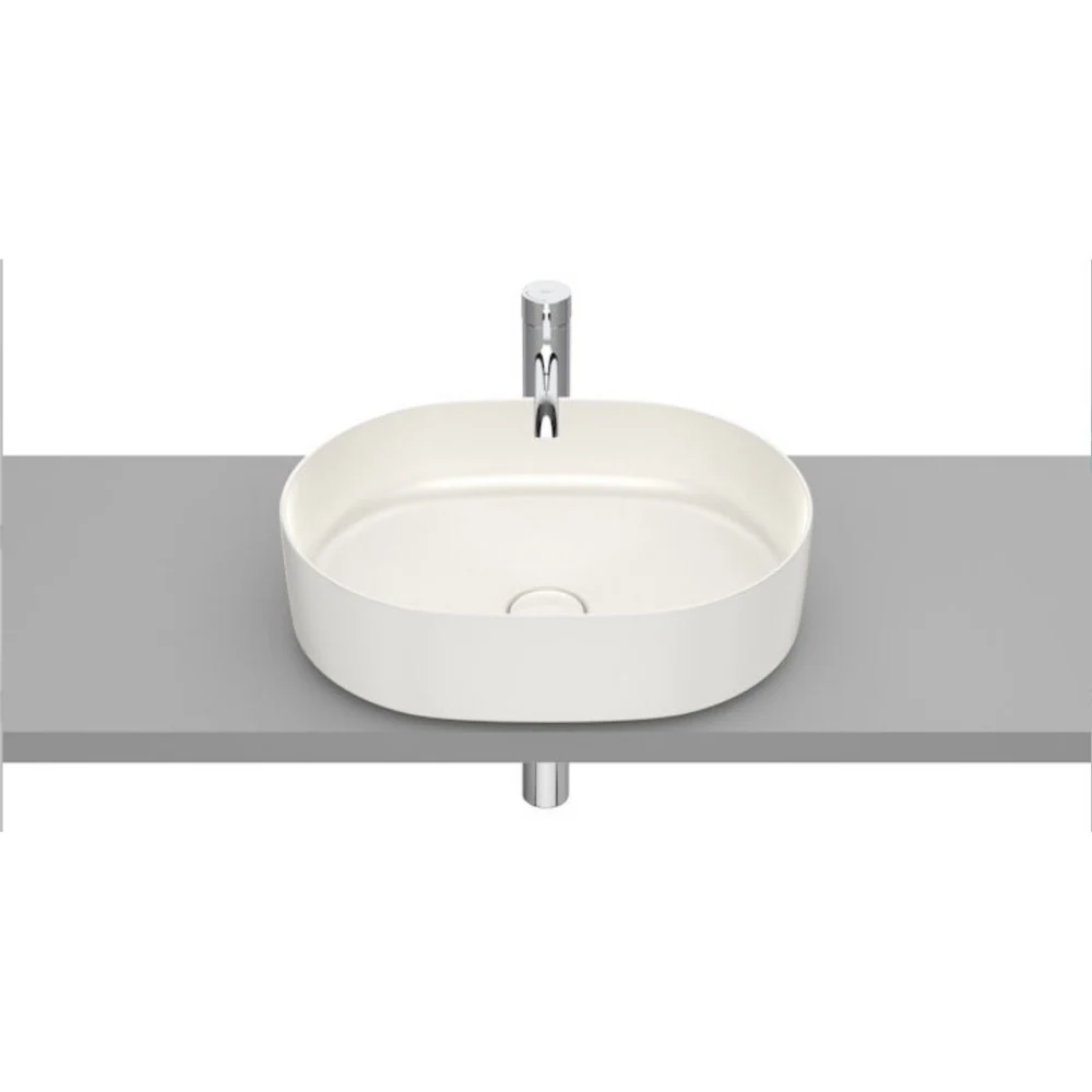 Lavoar baie pe blat, bej, oval Roca Inspira Round 50x37 cm