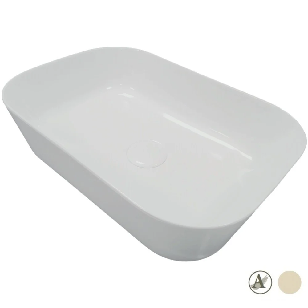 Lavoar baie pe blat, crem Hatria Happy Hour Slim Alchemy 18:00 60x38 cm