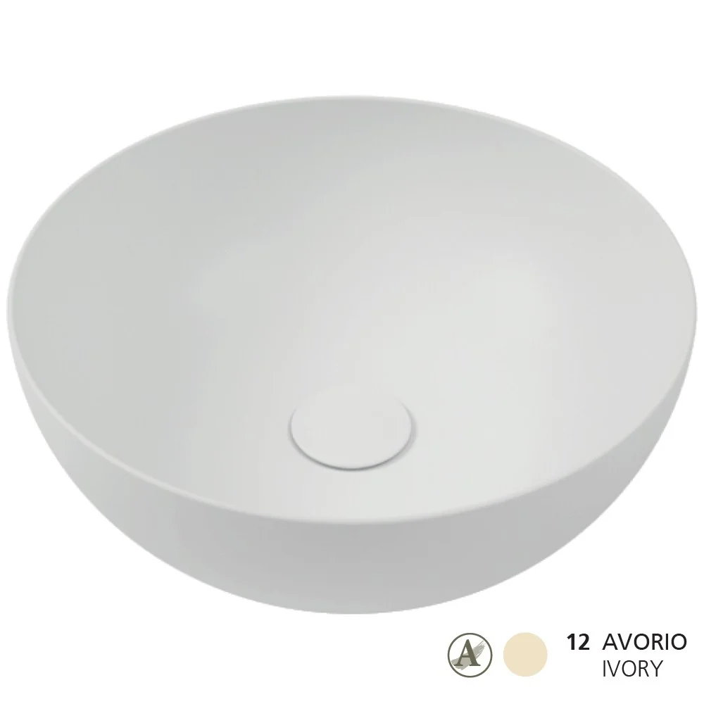 Lavoar baie pe blat, crem, rotund Hatria Happy Hour Slim Alchemy 06:00 40x40 cm