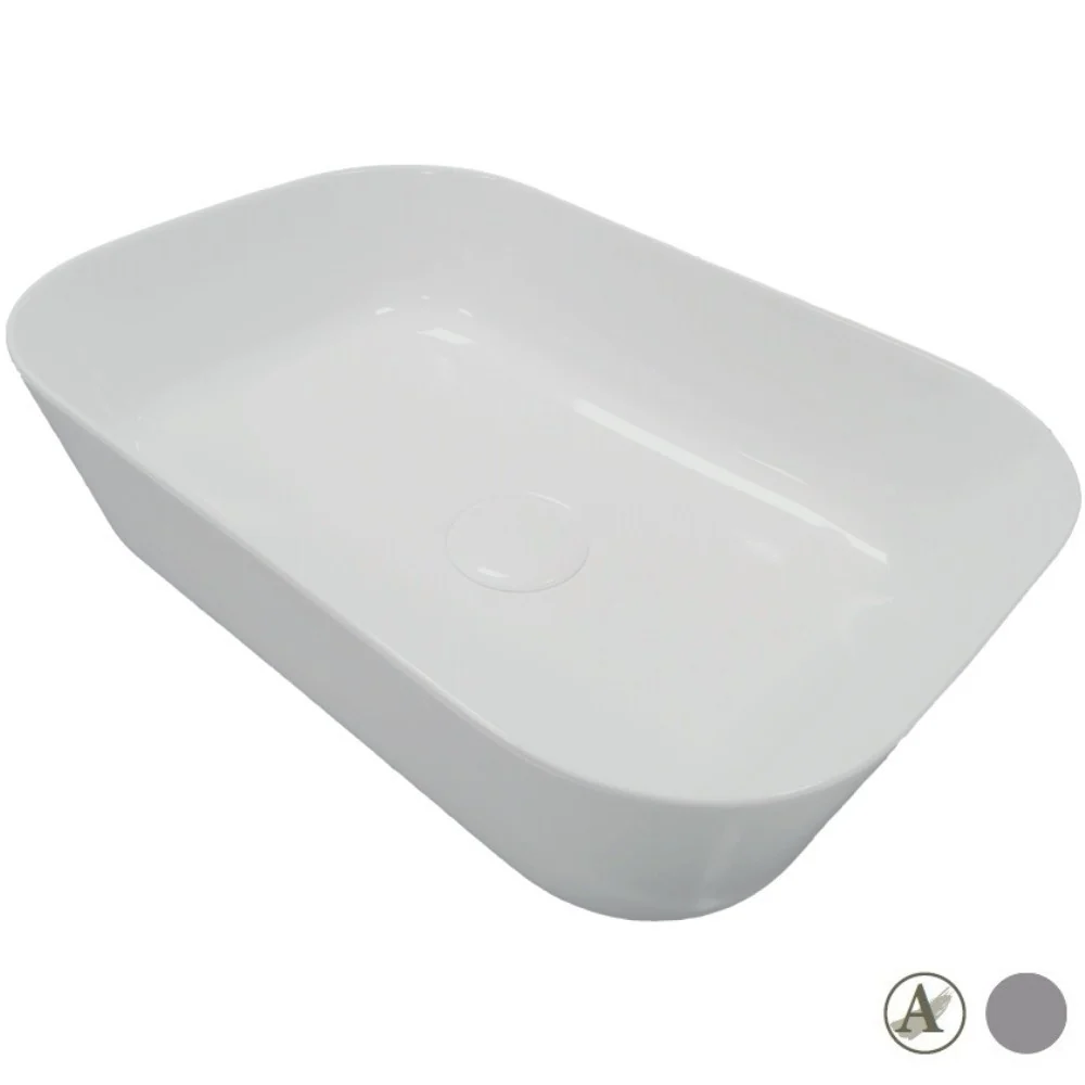 Lavoar baie pe blat, gri deschis Hatria Happy Hour Slim Alchemy 18:00 60x38 cm