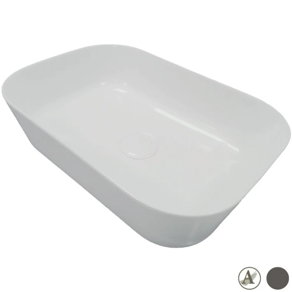Lavoar baie pe blat, gri inchis Hatria Happy Hour Slim Alchemy 18:00 60x38 cm