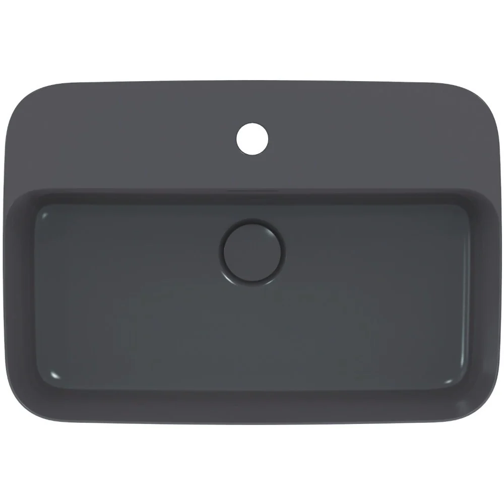 Lavoar baie pe blat, gri inchis Ideal Standard Ipalyss 55x38 cm, cu preaplin si gaura