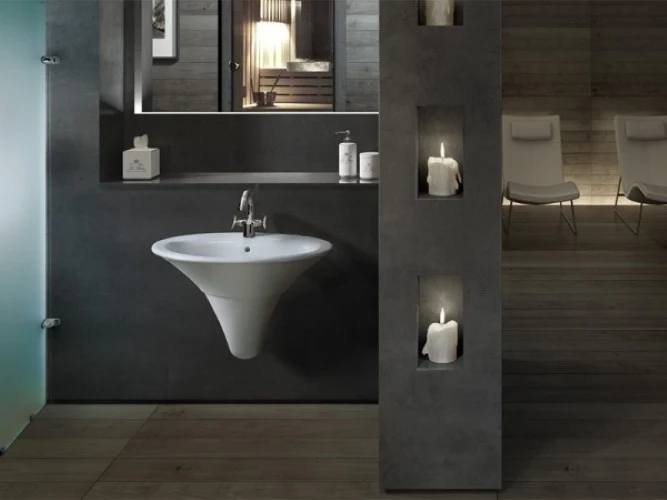 Lavoar baie pe blat Hatria Sculture 77 77x58 cm