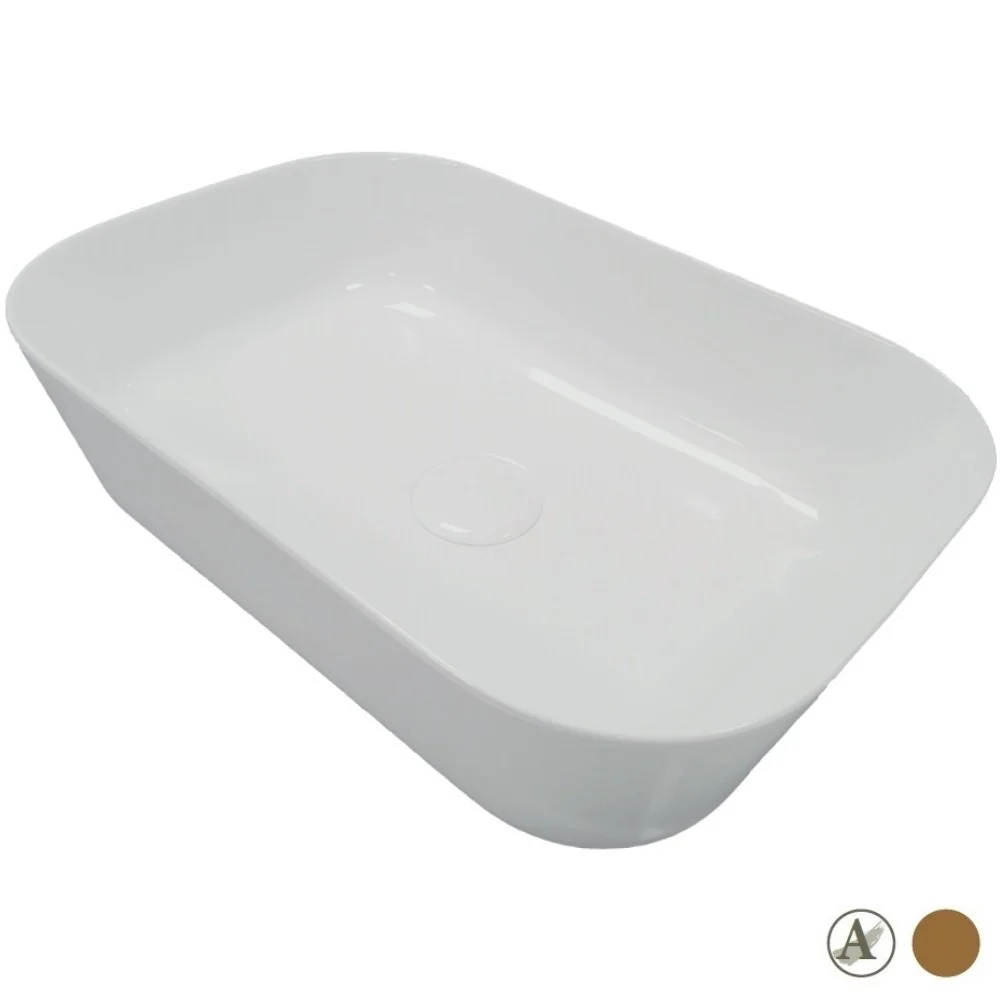 Lavoar baie pe blat, maro deschis Hatria Happy Hour Slim Alchemy 18:00 60x38 cm