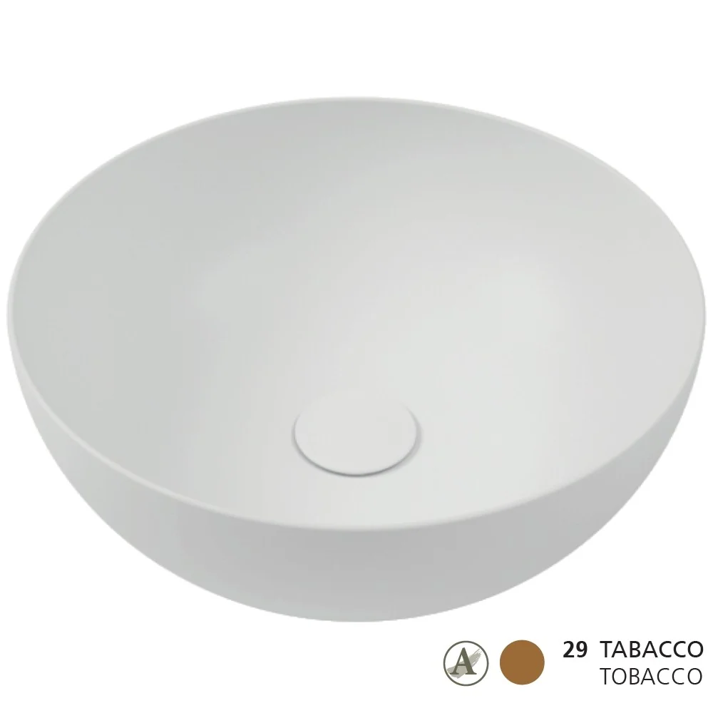 Lavoar baie pe blat, maro deschis, rotund Hatria Happy Hour Slim Alchemy 06:00 40x40 cm