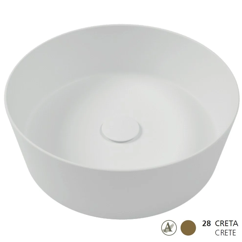 Lavoar baie pe blat, maro inchis, rotund Hatria Happy Hour Slim Alchemy 07:00 44x44 cm