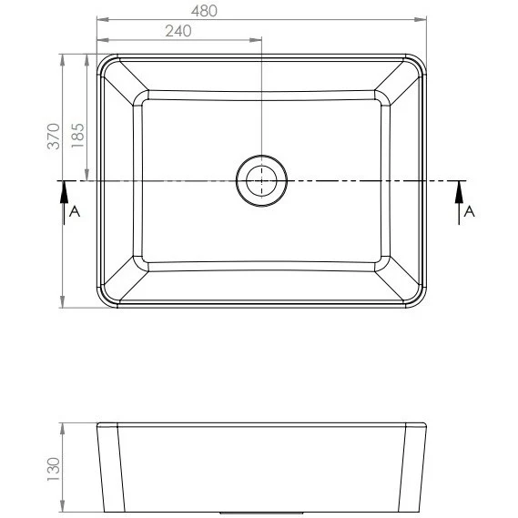 Lavoar baie pe blat, negru Casa Blanca hea 48x37 cm
