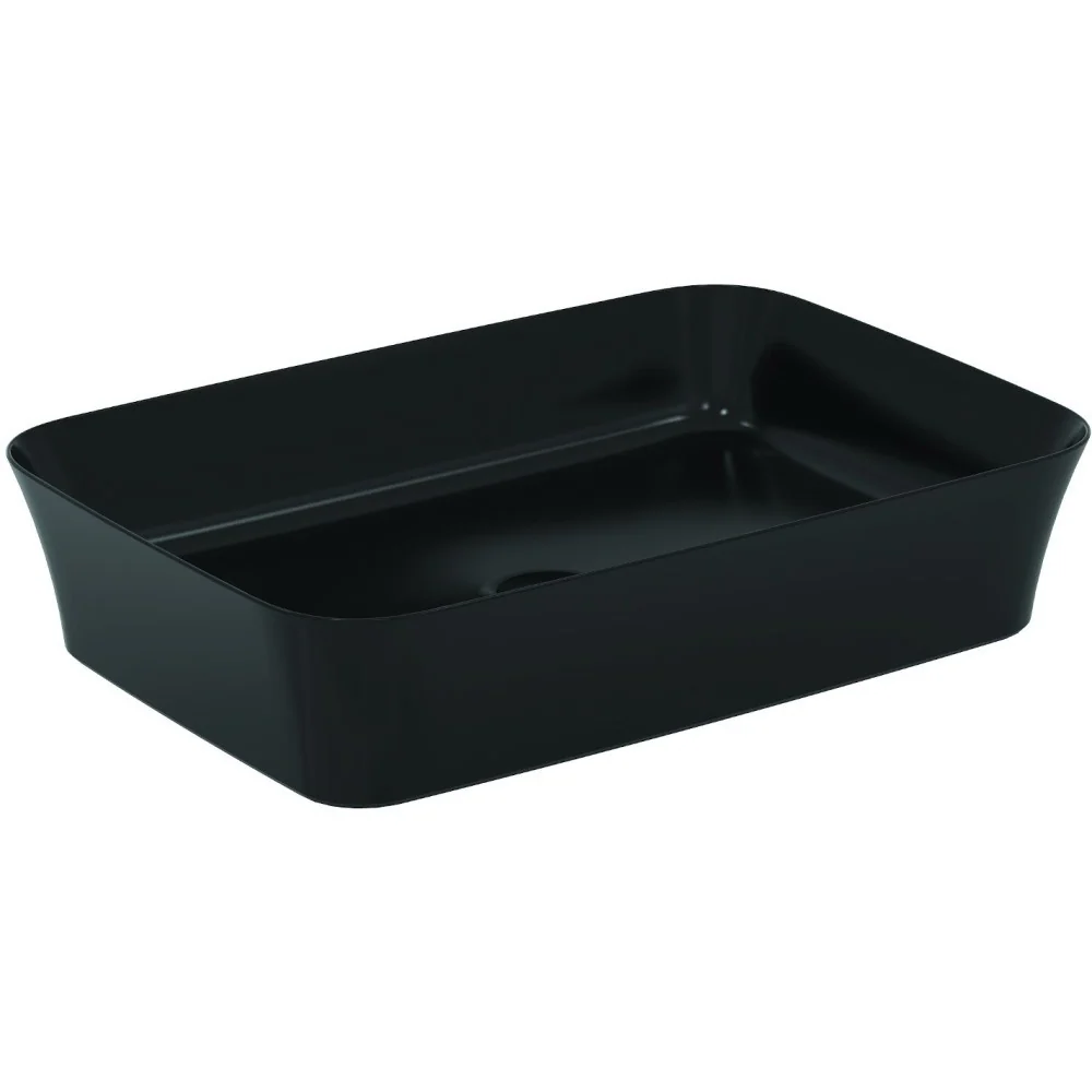 Lavoar baie pe blat, negru mat Ideal Standard Ipalyss 55x38 cm, fara preaplin si fara gaura