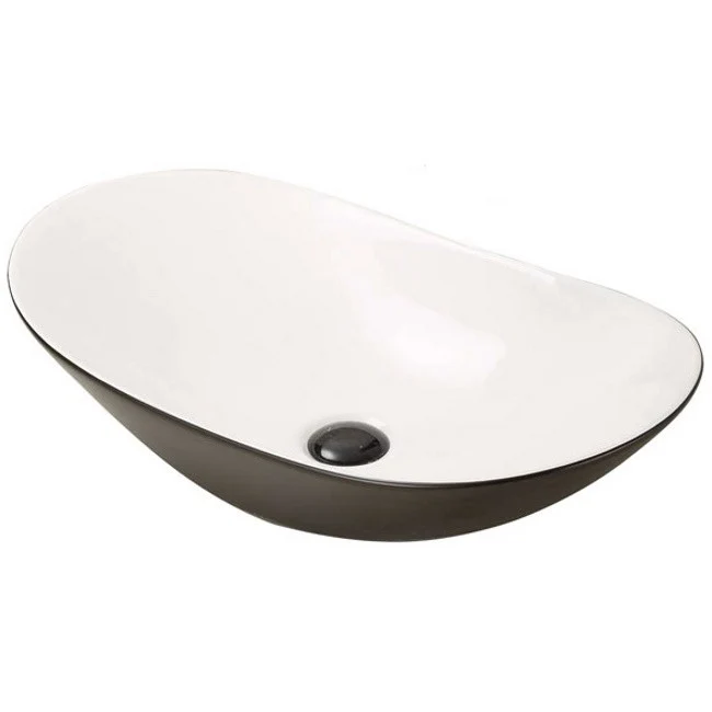 Lavoar baie pe blat, negru, oval Fluminia My Night 61x36 cm