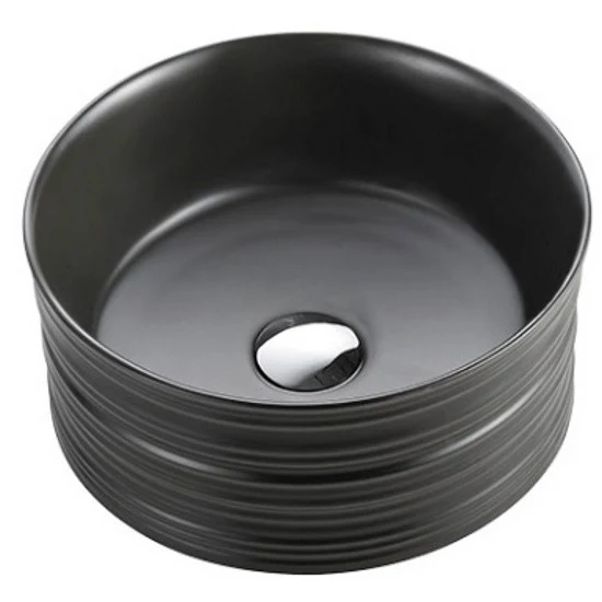 Lavoar baie pe blat, negru, rotund Fluminia My Black Circle 41x41 cm
