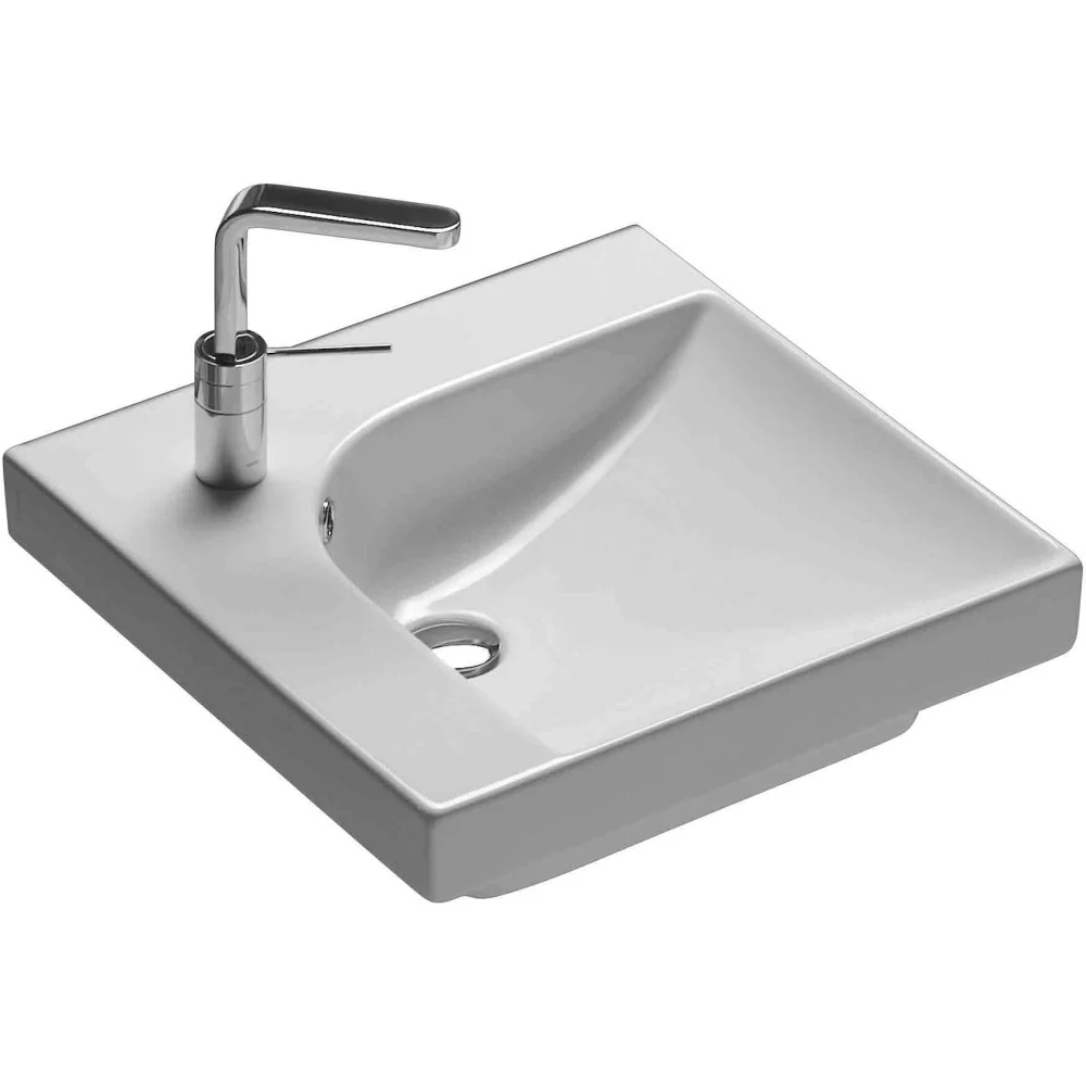 Lavoar baie pe blat, patrat Hatria Grandangolo G-50 DX 50x50 cm, varianta dreapta