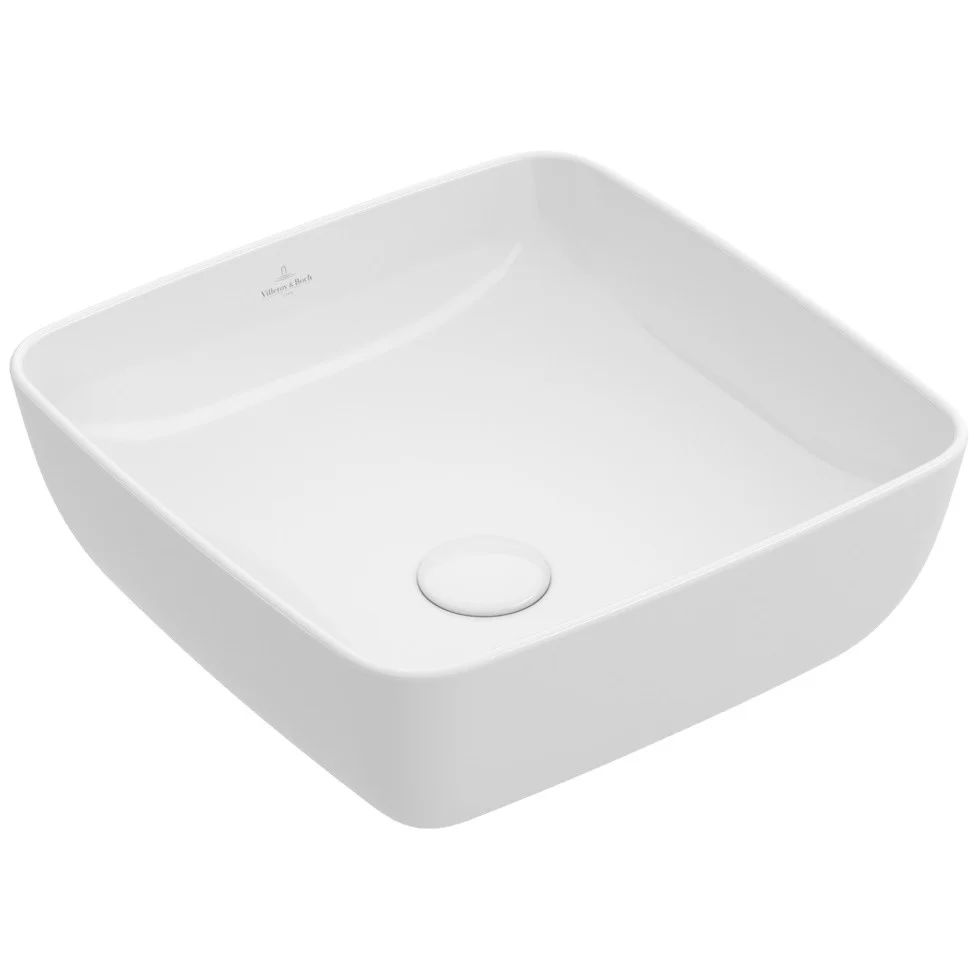 Lavoar baie pe blat, patrat Villeroy & Boch Artis 41x41 cm, CeramicPlus