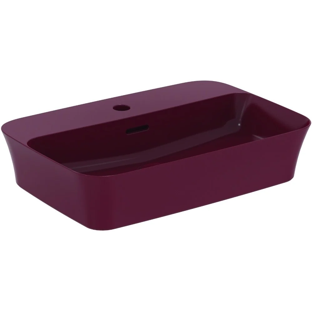 Lavoar baie pe blat, rosu Ideal Standard Ipalyss 55x38 cm, cu preaplin si gaura