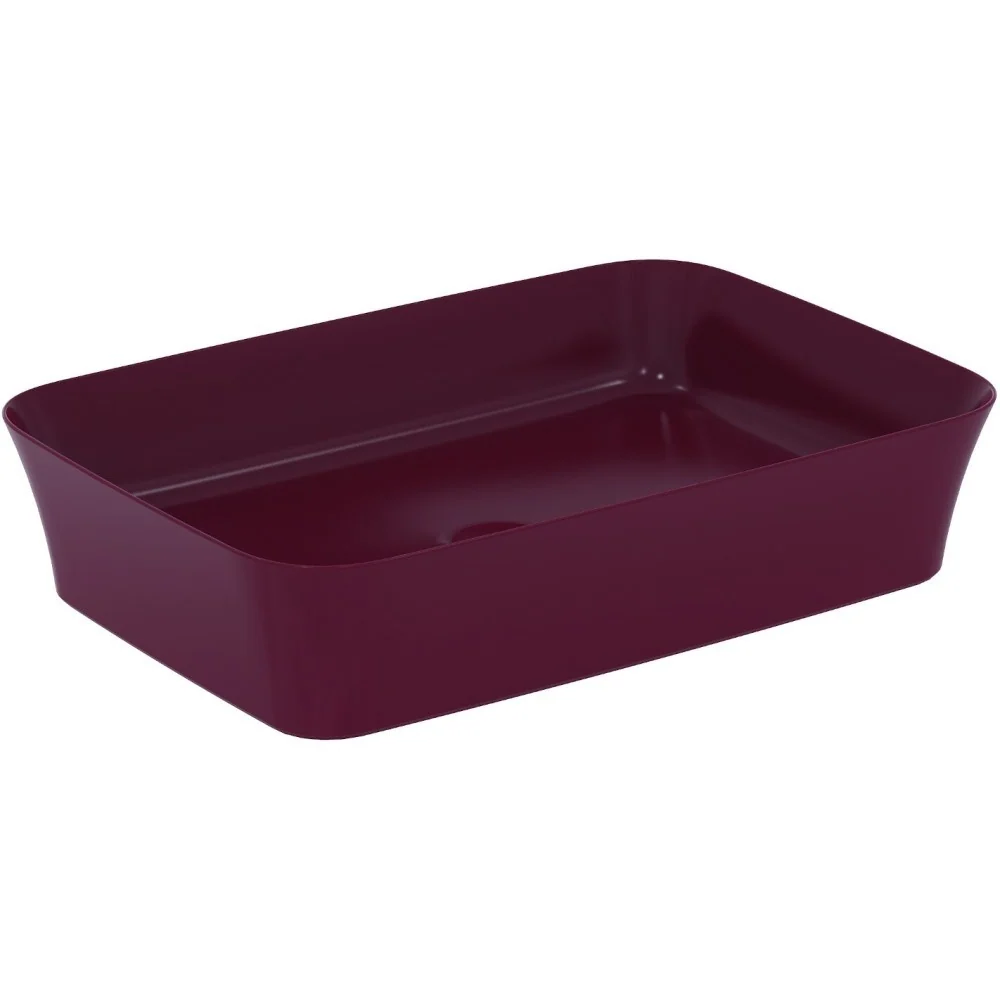 Lavoar baie pe blat, rosu Ideal Standard Ipalyss 55x38 cm, fara preaplin si fara gaura