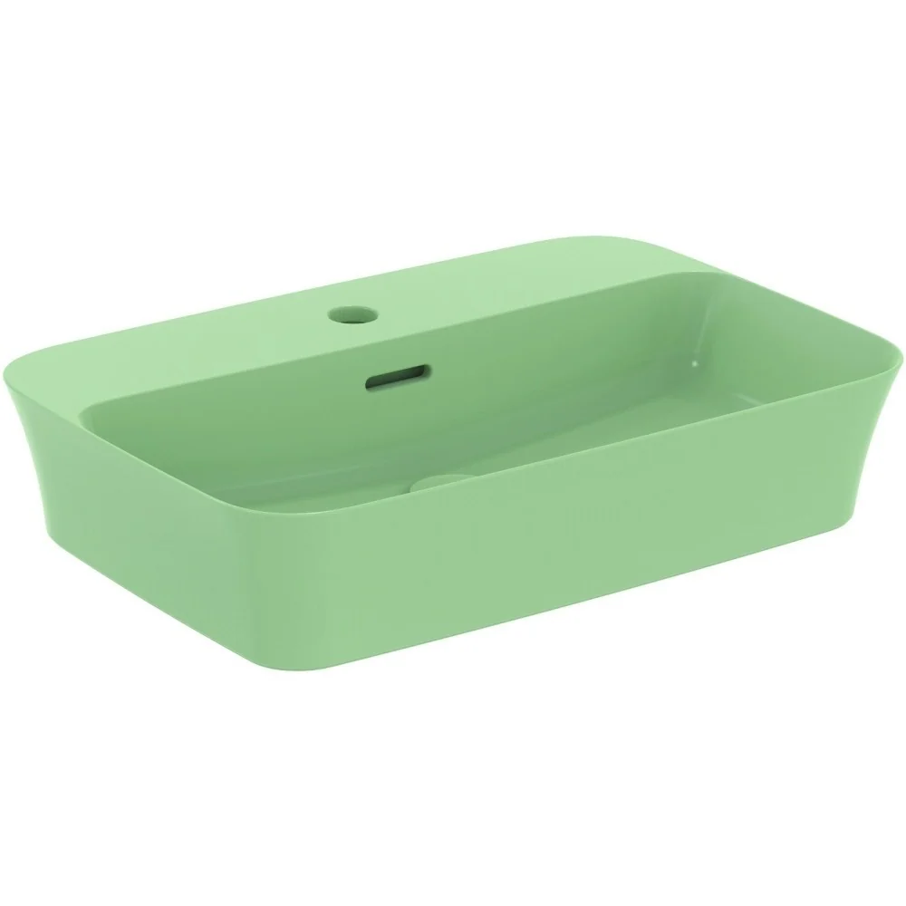 Lavoar baie pe blat, verde Ideal Standard Ipalyss 55x38 cm, cu preaplin si gaura