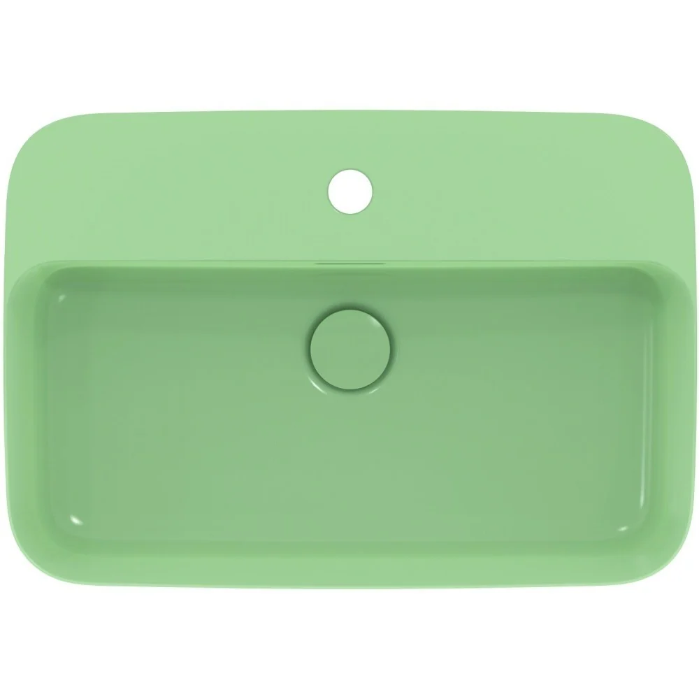 Lavoar baie pe blat, verde Ideal Standard Ipalyss 55x38 cm, cu preaplin si gaura