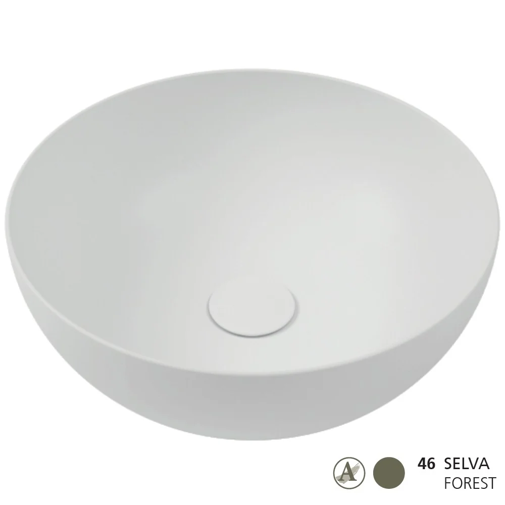 Lavoar baie pe blat, verde inchis, rotund Hatria Happy Hour Slim Alchemy 06:00 40x40 cm