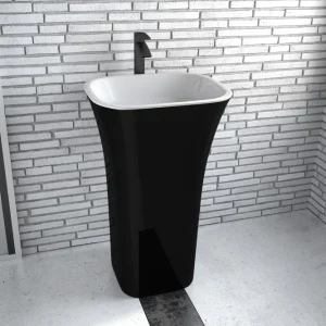 Lavoar baie freestanding, negru Besco Assos 52x41 cm