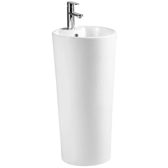 Lavoar baie freestanding, rotund Fluminia Athos 40x40 cm, cu preaplin