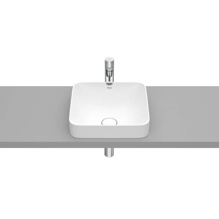 Lavoar baie incastrat, alb mat, patrat Roca Inspira Square 37x37 cm