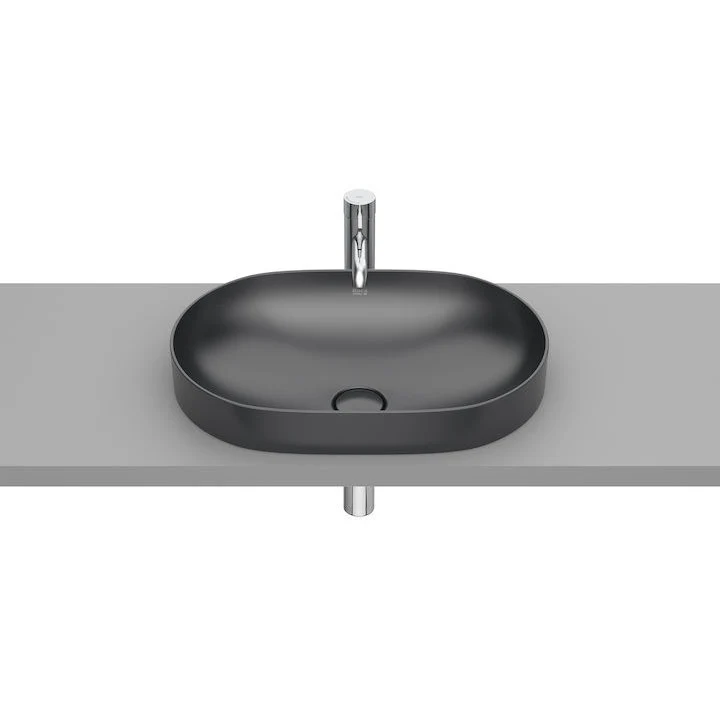 Lavoar baie incastrat, antracit, oval Roca Inspira Round 55x37 cm