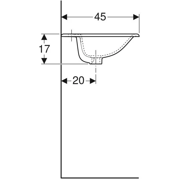 Lavoar baie incastrat Geberit Selnova Square 55x45 cm
