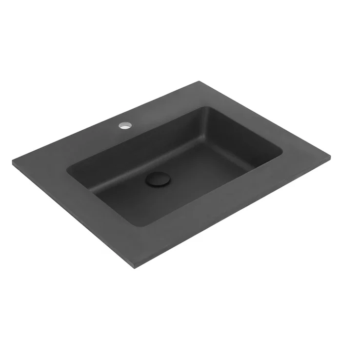 Lavoar baie incastrat, negru mat Fluminia 80x46 cm