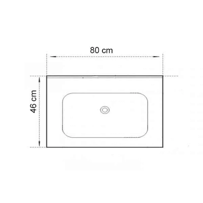 Lavoar baie incastrat, negru mat Fluminia 80x46 cm